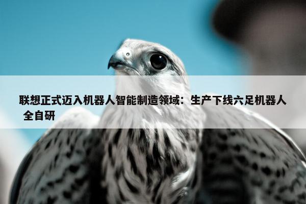 联想正式迈入机器人智能制造领域：生产下线六足机器人 全自研