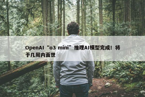 OpenAI“o3 mini”推理AI模型完成！将于几周内面世