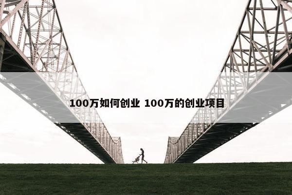 100万如何创业 100万的创业项目