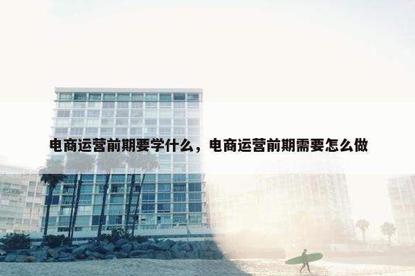 电商运营前期要学什么，电商运营前期需要怎么做