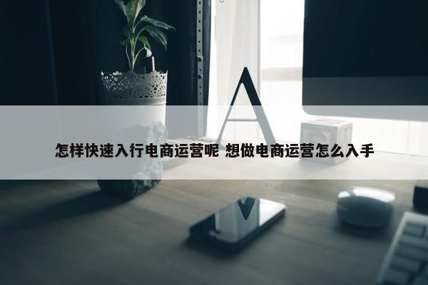 怎样快速入行电商运营呢 想做电商运营怎么入手