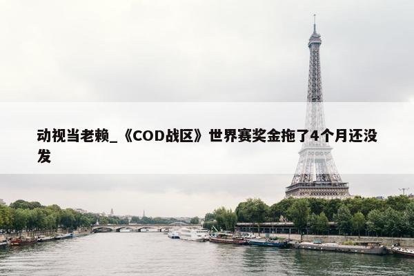 动视当老赖_《COD战区》世界赛奖金拖了4个月还没发