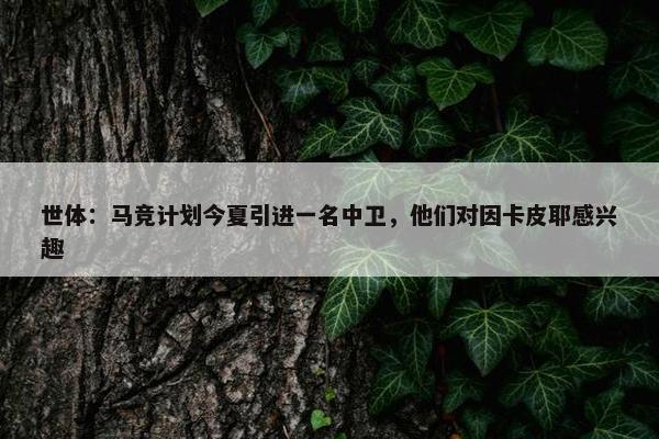 世体：马竞计划今夏引进一名中卫，他们对因卡皮耶感兴趣