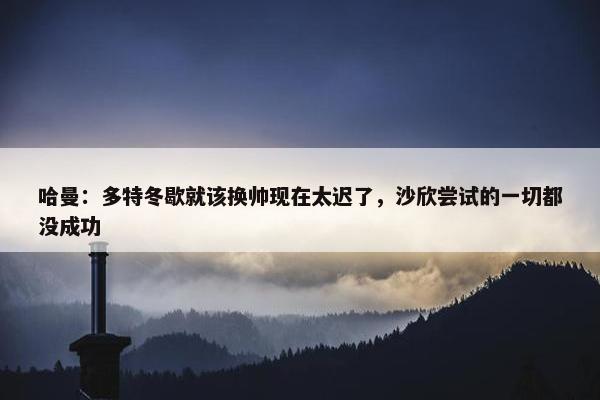 哈曼：多特冬歇就该换帅现在太迟了，沙欣尝试的一切都没成功