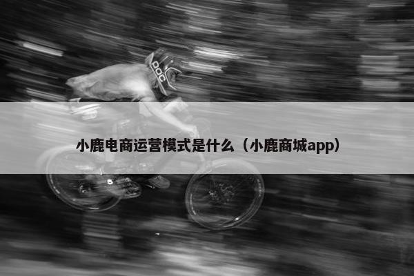 小鹿电商运营模式是什么（小鹿商城app）