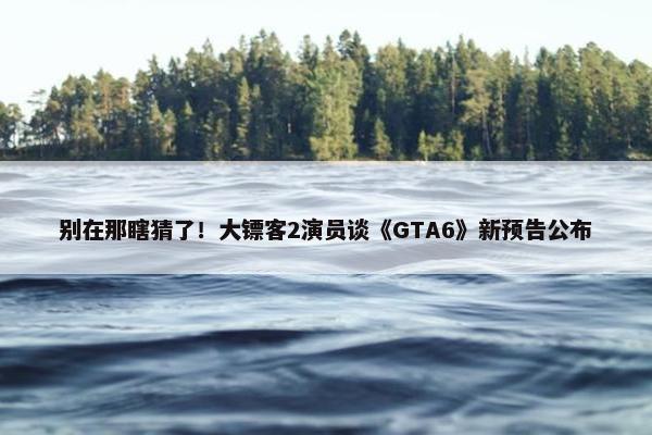 别在那瞎猜了！大镖客2演员谈《GTA6》新预告公布