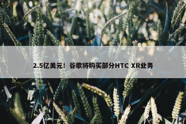 2.5亿美元！谷歌将购买部分HTC XR业务