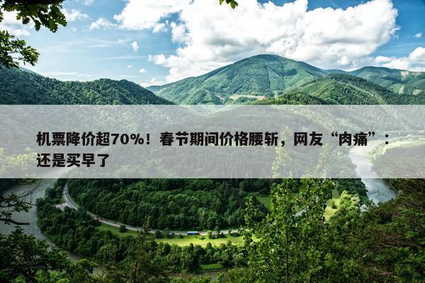 机票降价超70%！春节期间价格腰斩，网友“肉痛”：还是买早了