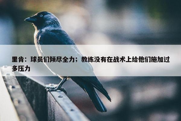 里肯：球员们倾尽全力；教练没有在战术上给他们施加过多压力