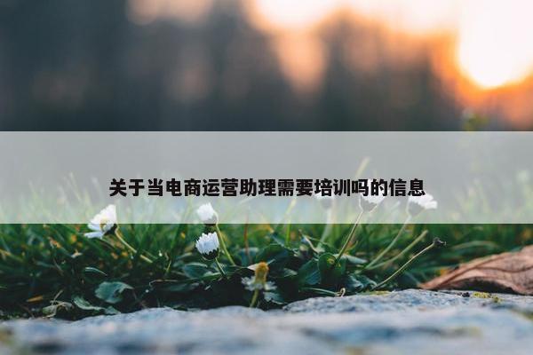 关于当电商运营助理需要培训吗的信息