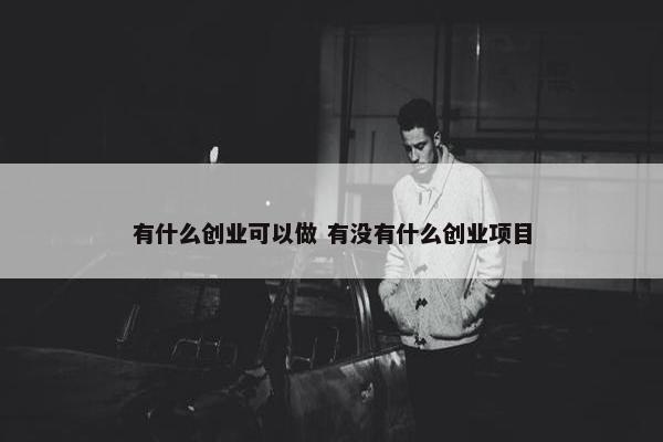 有什么创业可以做 有没有什么创业项目