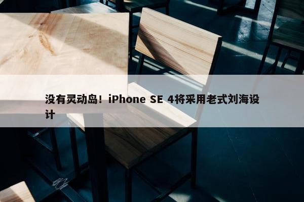 没有灵动岛！iPhone SE 4将采用老式刘海设计