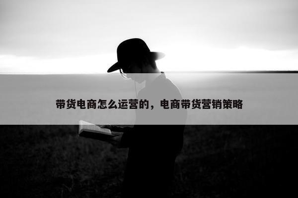 带货电商怎么运营的，电商带货营销策略