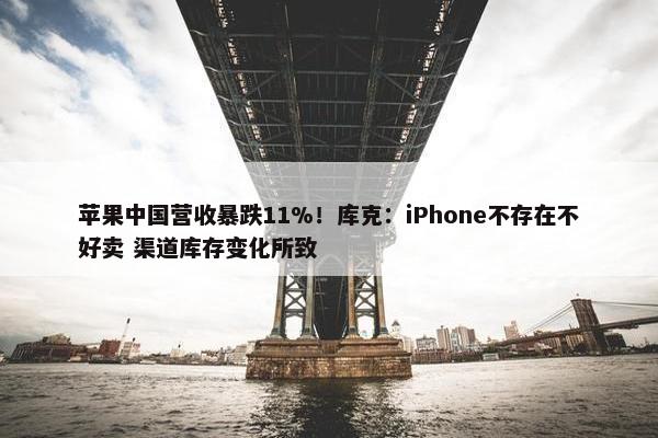 苹果中国营收暴跌11%！库克：iPhone不存在不好卖 渠道库存变化所致