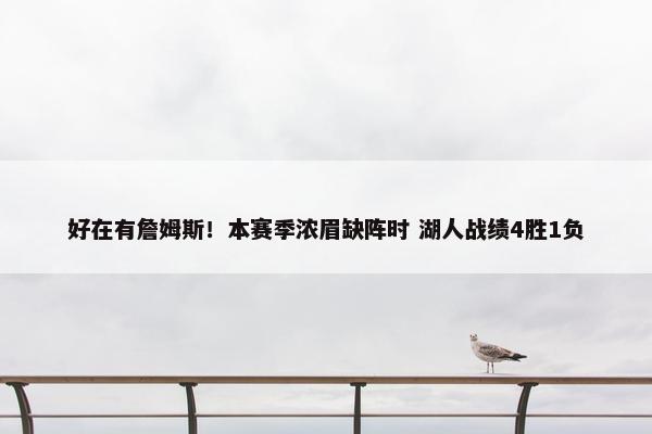 好在有詹姆斯！本赛季浓眉缺阵时 湖人战绩4胜1负