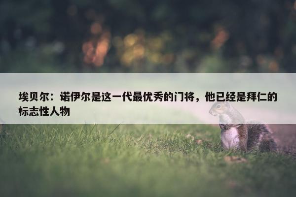 埃贝尔：诺伊尔是这一代最优秀的门将，他已经是拜仁的标志性人物