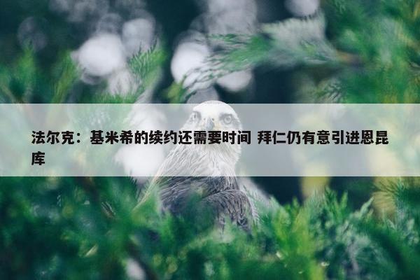 法尔克：基米希的续约还需要时间 拜仁仍有意引进恩昆库