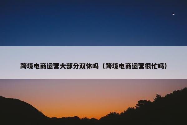 跨境电商运营大部分双休吗（跨境电商运营很忙吗）