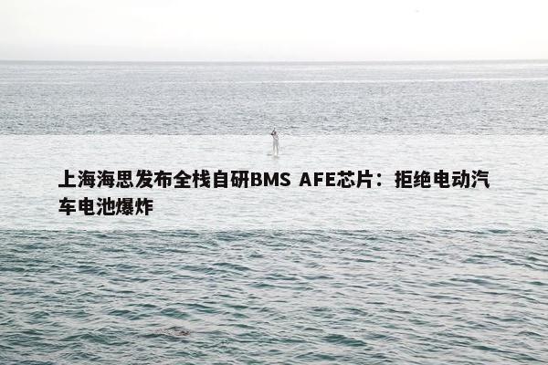 上海海思发布全栈自研BMS AFE芯片：拒绝电动汽车电池爆炸