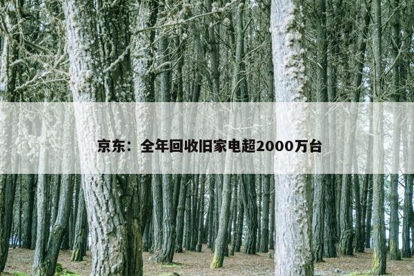  京东：全年回收旧家电超2000万台