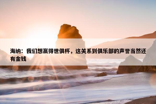 海纳：我们想赢得世俱杯，这关系到俱乐部的声誉当然还有金钱