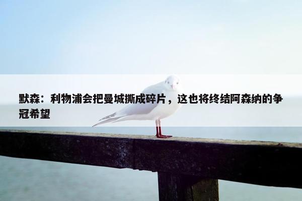 默森：利物浦会把曼城撕成碎片，这也将终结阿森纳的争冠希望