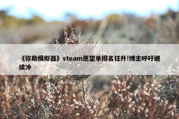 《弥助模拟器》steam愿望单排名狂升!博主呼吁继续冲