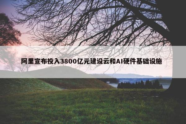 阿里宣布投入3800亿元建设云和AI硬件基础设施  