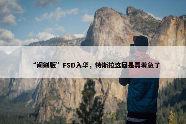 “阉割版”FSD入华，特斯拉这回是真着急了