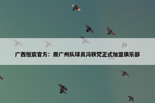 广西恒宸官方：原广州队球员冯轶梵正式加盟俱乐部