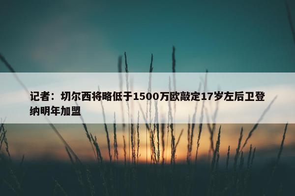 记者：切尔西将略低于1500万欧敲定17岁左后卫登纳明年加盟