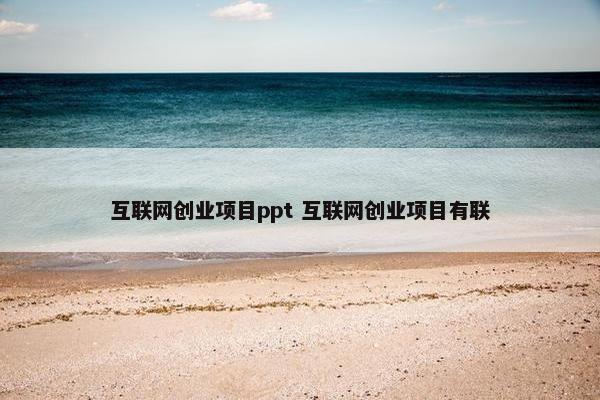 互联网创业项目ppt 互联网创业项目有联