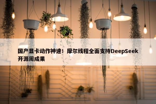 国产显卡动作神速！摩尔线程全面支持DeepSeek开源周成果