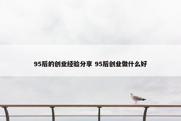 95后的创业经验分享 95后创业做什么好