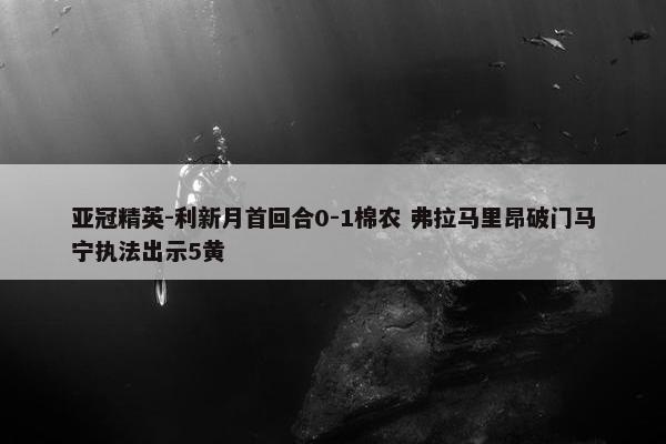 亚冠精英-利新月首回合0-1棉农 弗拉马里昂破门马宁执法出示5黄