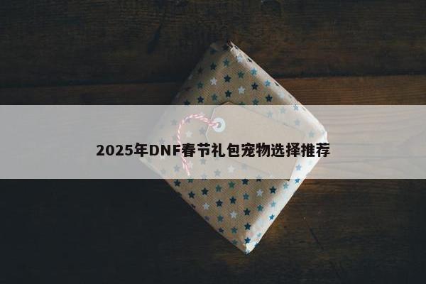 2025年DNF春节礼包宠物选择推荐