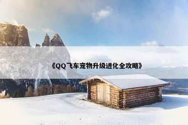 《QQ飞车宠物升级进化全攻略》