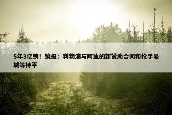 5年3亿镑！镜报：利物浦与阿迪的新赞助合同和枪手曼城等持平